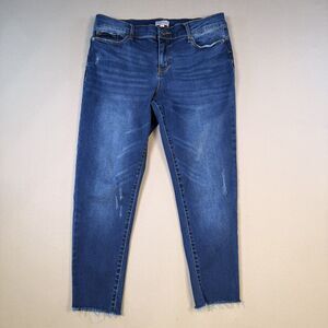 JUICY COUTURE Jeans Jeggings Skinny Stretch Raw Hem Cropped 12 Y2K EUC